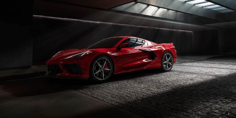 2022 Chevy Corvette Stingray in parking garage