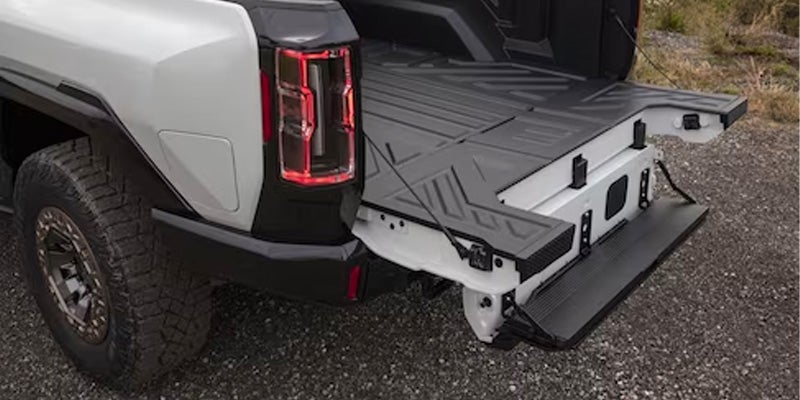 GMC Hummer EV open trunk to add any material or luggage in the trunk