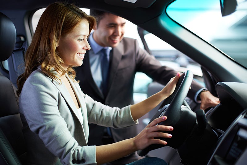Girl driving a car